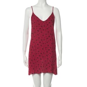 🌹 Last chance!! Reformation red floral slip-on mini dress with floral print